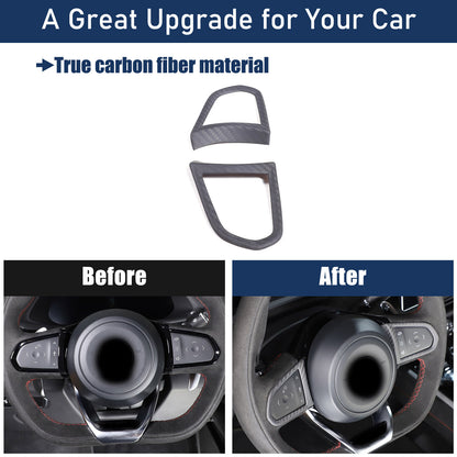 Matte Real Carbon Fiber Steering Wheel Button Cover Trim For Lotus EMIRA 21-25 11