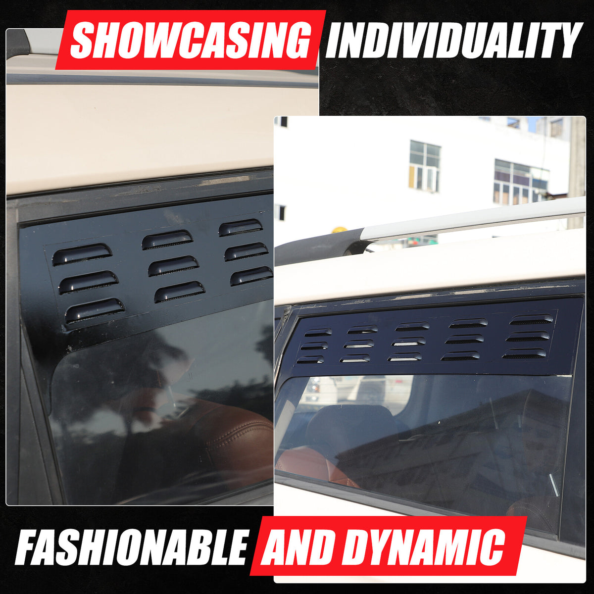Black Rear Door Window Louver Air Vent Panel Trim Cover For Kia Soul 2009-2013 13