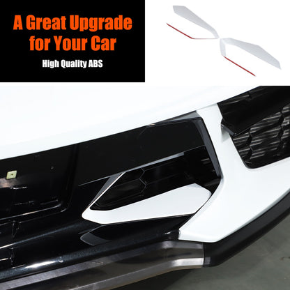 White ABS Front Bumper Center Grille Frame Trim For Corvette C8 2020+ 12