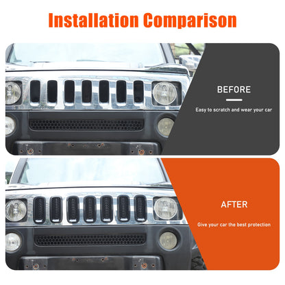 Black ABS Grille Insert Guard Insect Screen For Hummer H3 2005-2009 21