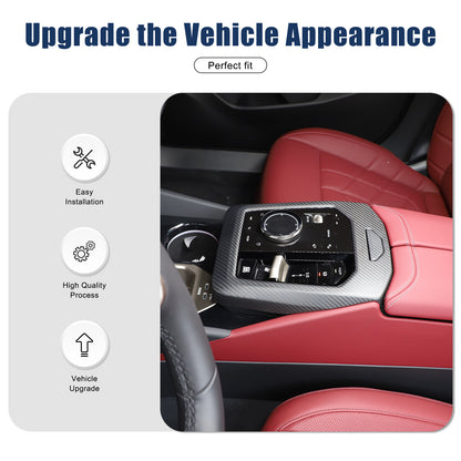 Matte Carbon Fiber Console Gear Panel Trim Cover For BMW 5 Series G60 i5 2024+ 23