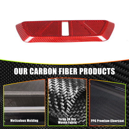 Red Real Carbon Fiber Trunk Latch Base Cover Trim For Corvette C8 2020+ 11