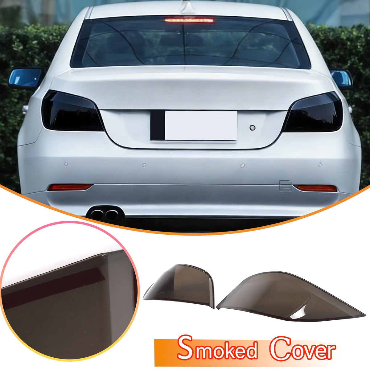 Smoked Black Taillight Blackout Trim Cover For BMW 5 Series E60/M5 2004-10 1