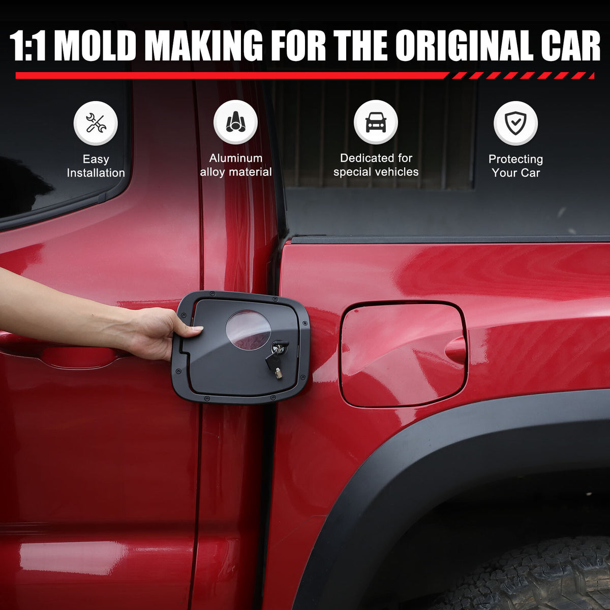 Alloy Locking Fuel Door Gas Tank Cap Cover Lock Key For Toyota Tacoma 2016-2023 21