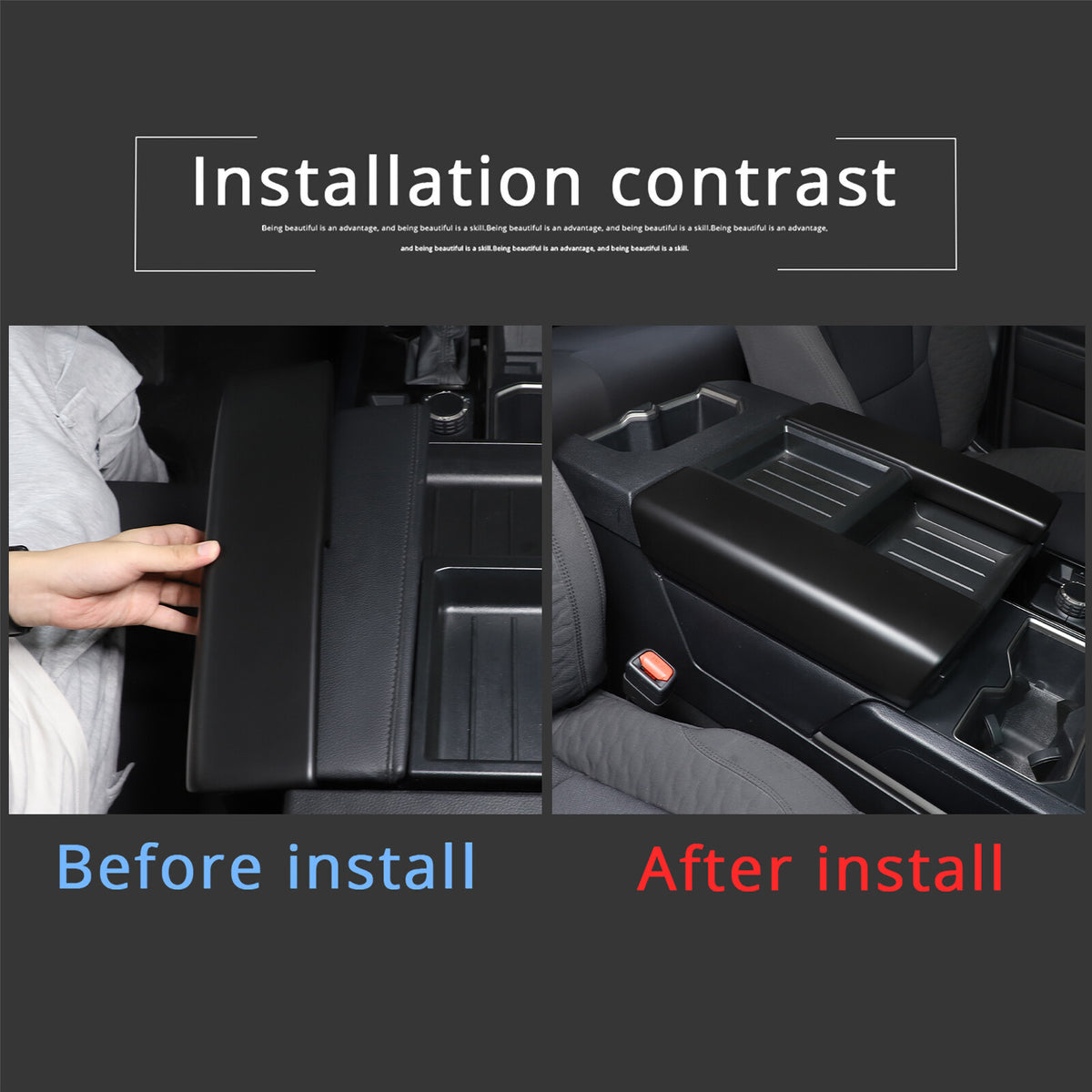 Matte Black ABS Interior Decoration Cover Trim Kit For Toyota Tundra 2022-26 US - Variants 21-25 44