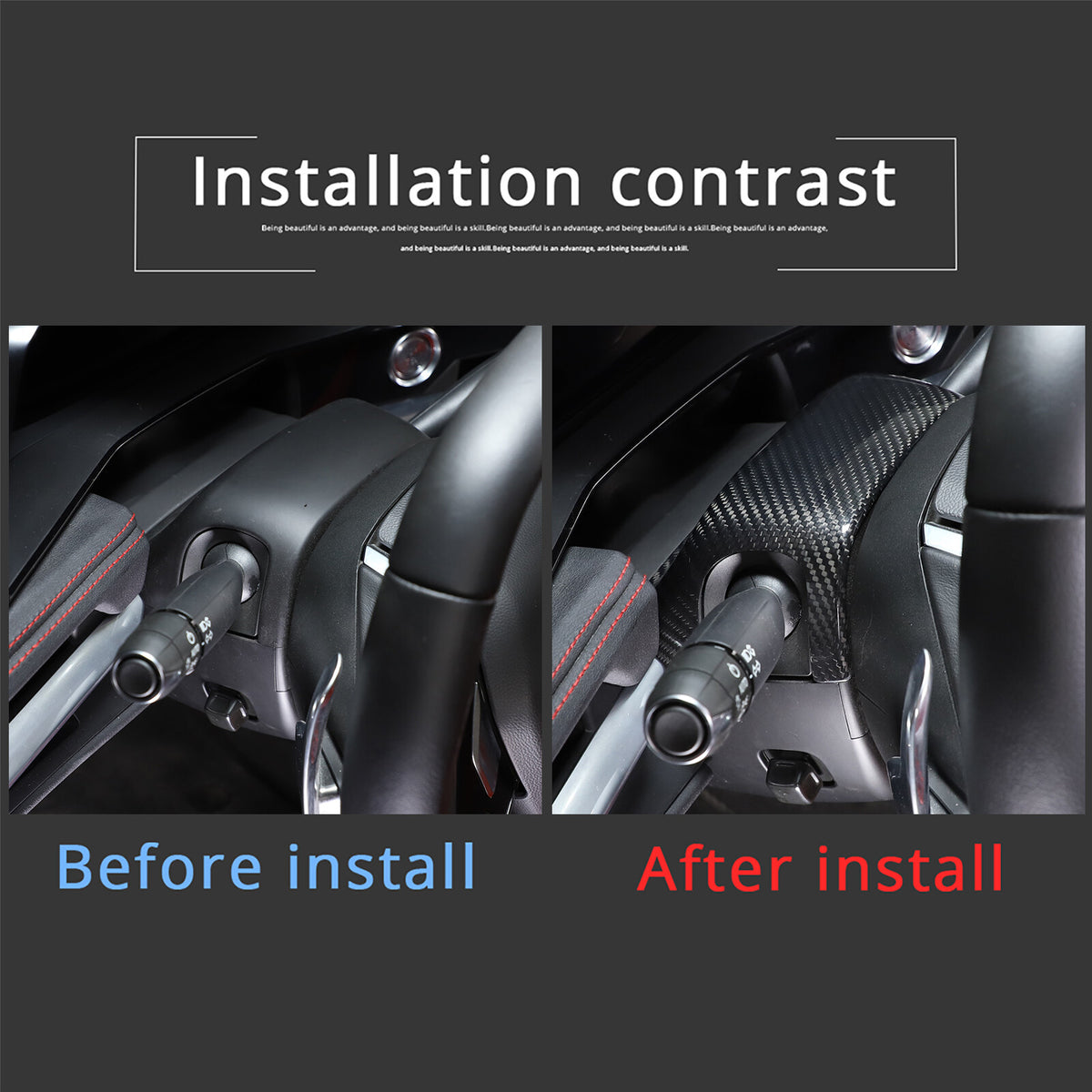 Dry Real Carbon fiber Steering Wheel Base Cover Set For Corvette C8 Z06 2020-26 4