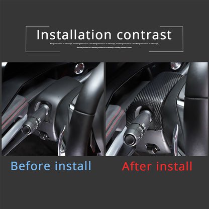 Dry Real Carbon fiber Steering Wheel Base Cover Set For Corvette C8 Z06 2020-26 4