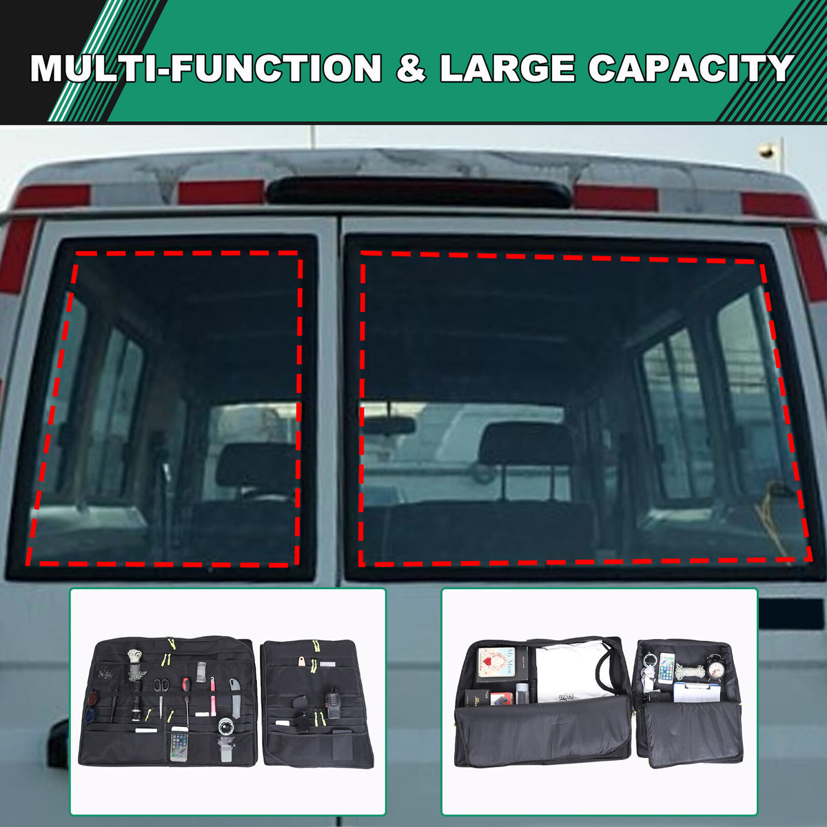 Tailgate Rear Trunk Storage Bag Organizer For Toyota Land Cruiser LC78 24+ US 12