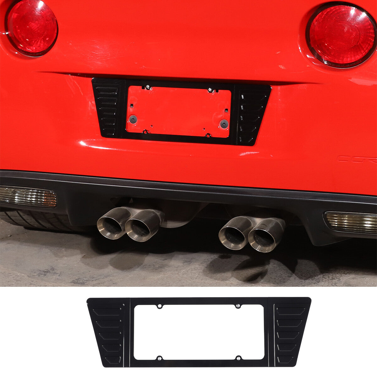 Aluminum Alloy Exterior Hood Engine License Plate Trim For Corvette C8 2020+ US - Variants 16-20 14