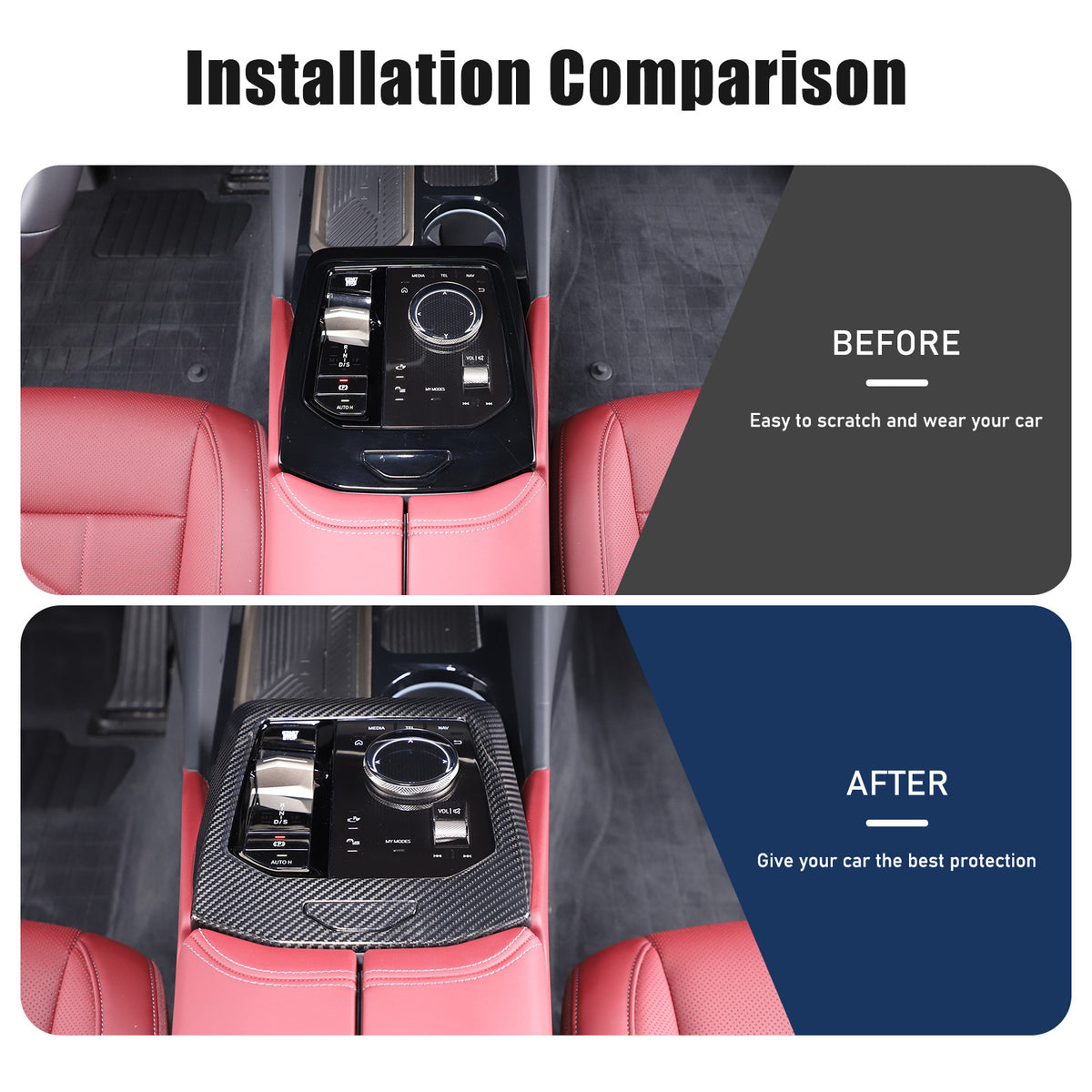 Real Carbon Fiber Center Gear Shift Panel Trim For BMW 5 Series G60 i5 2024+ 15