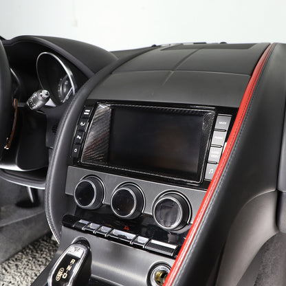 Real Carbon Fiber Touch Display Navigation Screen Cover For Jaguar F-TYPE 13-18 15