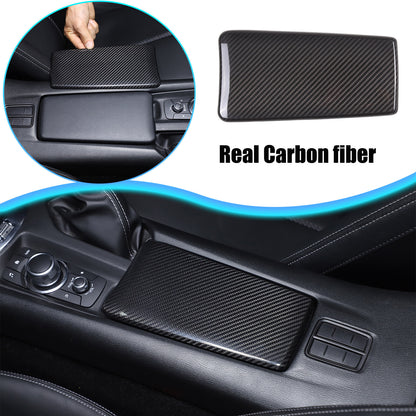 Real Carbon Fiber Armrest Console Box Cover Trim For Mazda MX-5 Miata 16-24 US 2