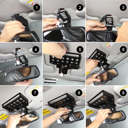 Alloy Rearview Mirror Storage Cover Trim box For Toyota FJ Cruiser 2007-21 5