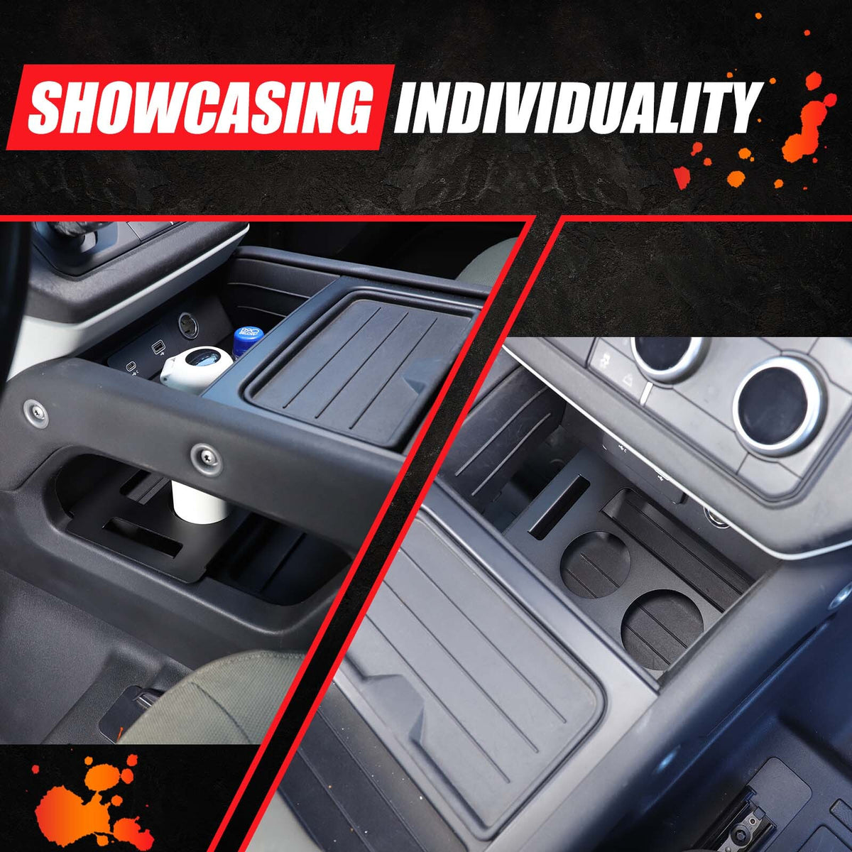 Alloy Lower Centre Console Cup holder Box For Land Rover Defender L663 20-24 US 21