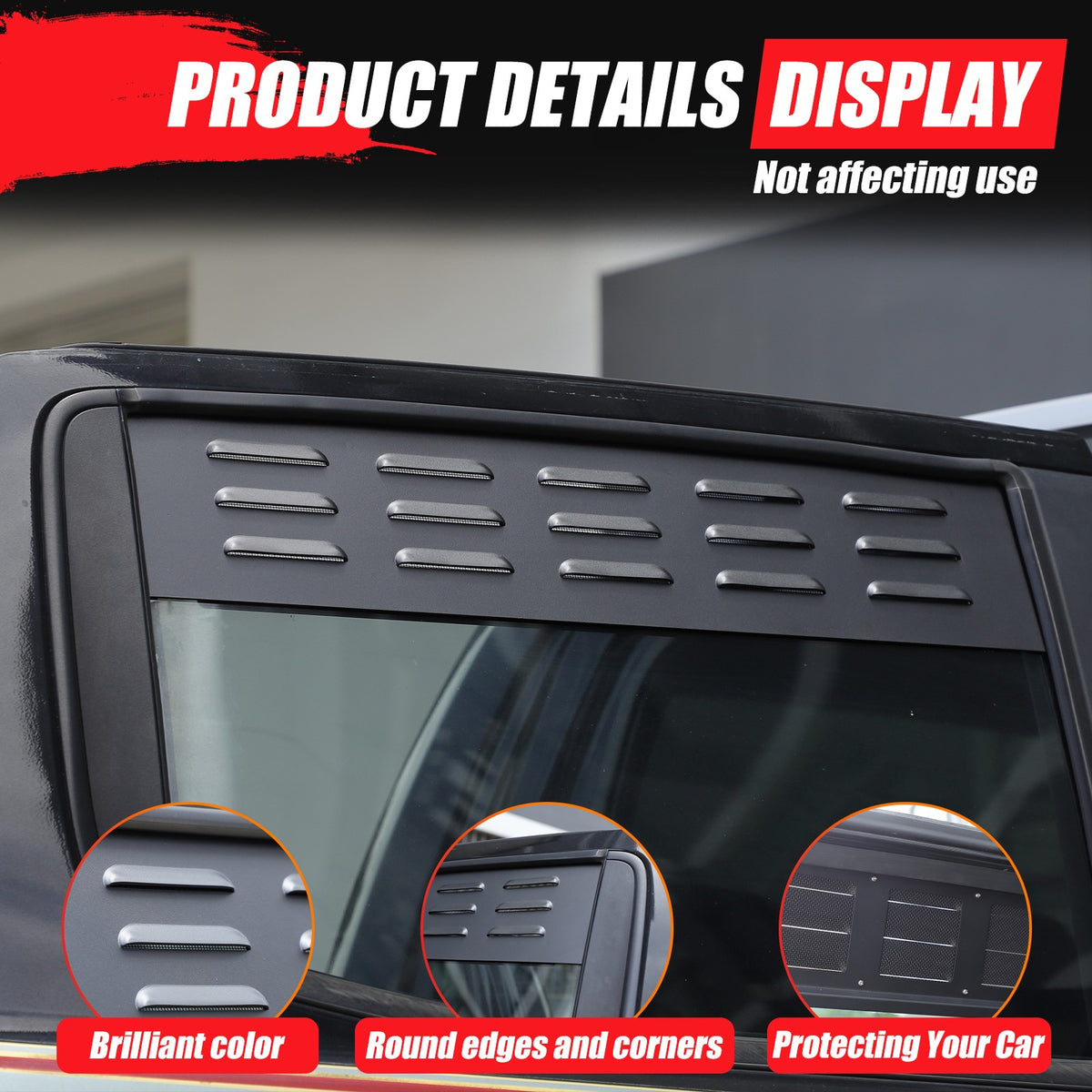 Aluminum Rear Door Window Louver Air Vent Panel Trim For Ford Ranger T7 15-22 US 14