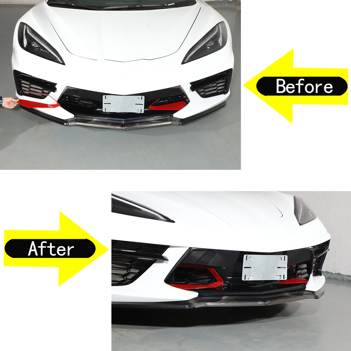 Red Front Side Air Intake Vent Grille Cover Trim For Corvette C8 20-25 US 7