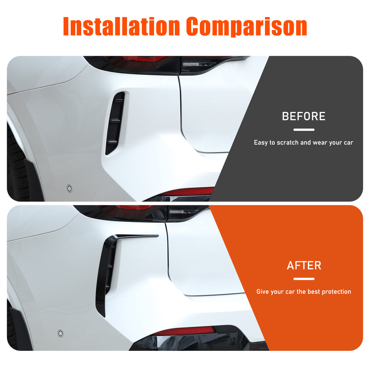 Glossy Black Front & Rear Bumper Trim Set For BMW X3 X4 G01 G02 M Sport 2022+ 13