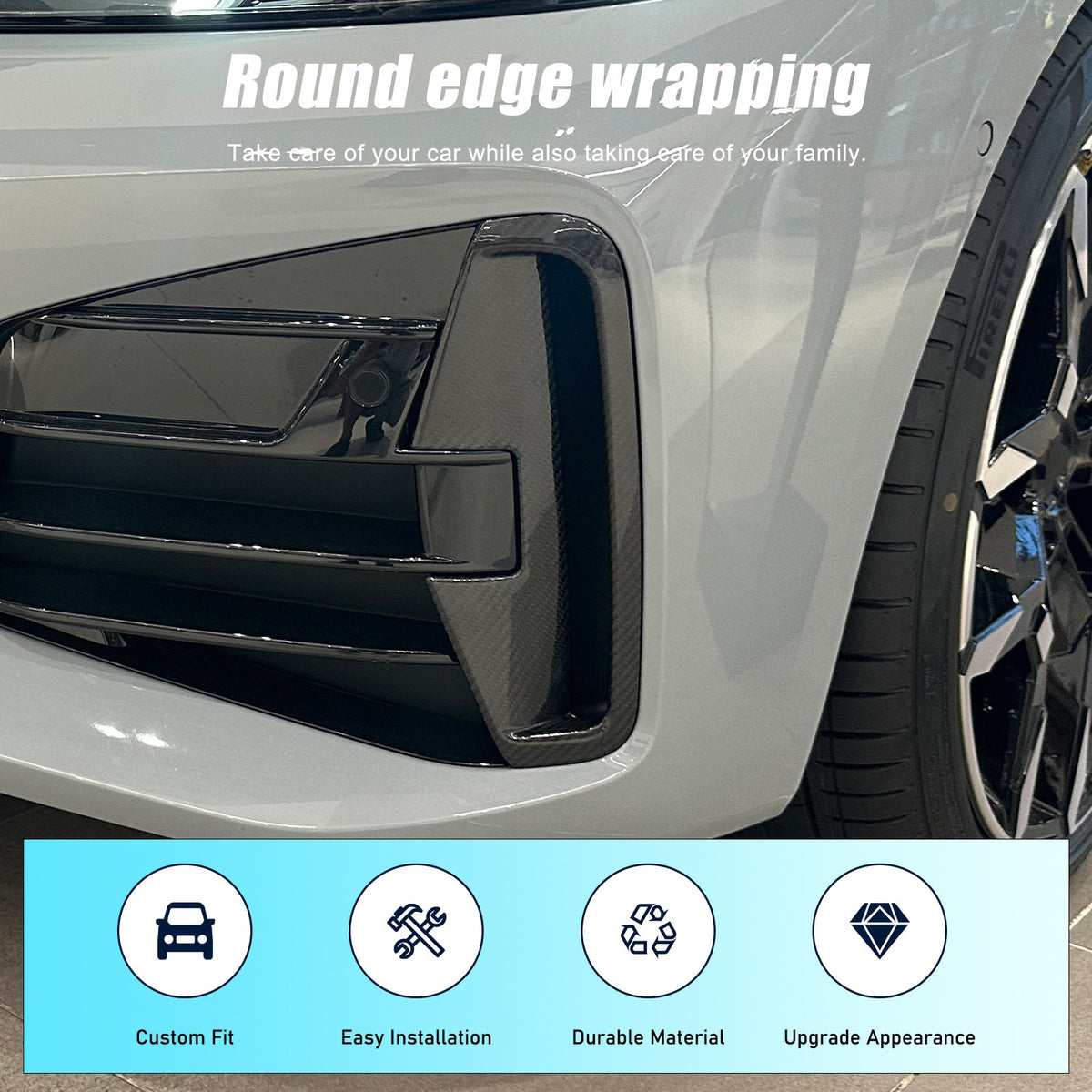 Real Carbon Fiber Front Fog Light Trim For BMW BMW 4 Series G22 Coupe 22+ US 18