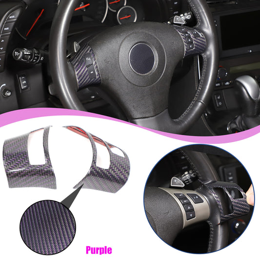 Real Carbon Fiber Steering Wheel Button Cover Trim For Corvette C6 2005-2013 1
