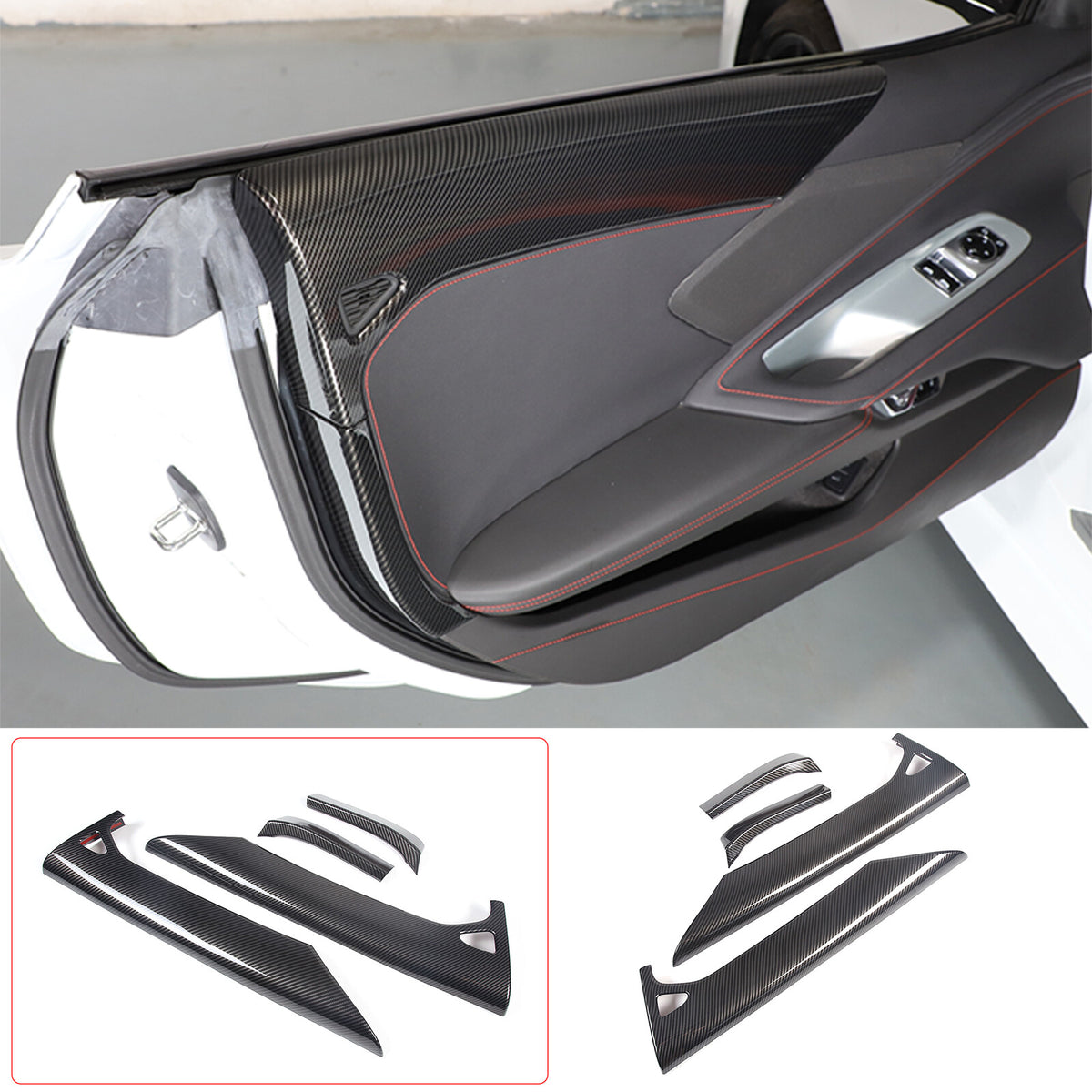 Carbon Fiber ABS Interior Full Decor Cover Trim Kit For Corvette C8 2020-2025 - Styles 46-50 34