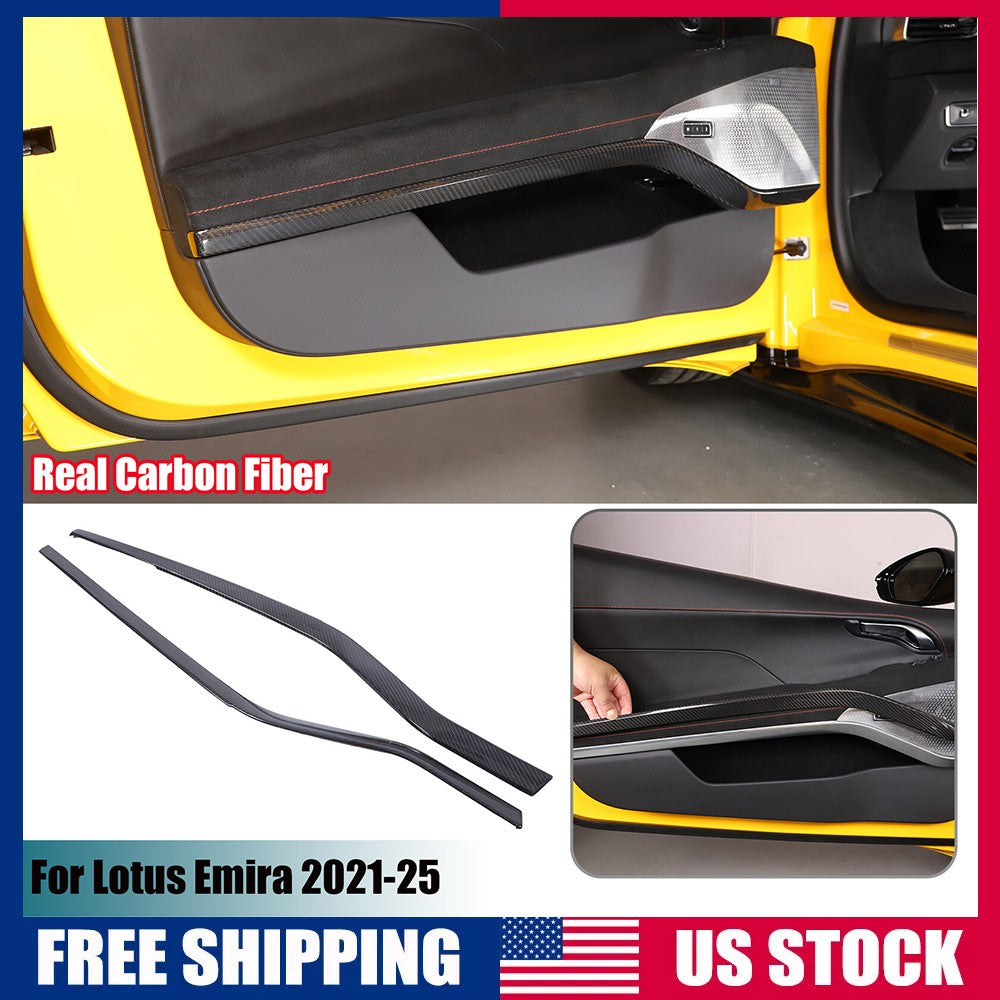 Real Carbon Fiber Interior Door Panel Strip Trim For Lotus Emira V6 i4 23-25 US 1