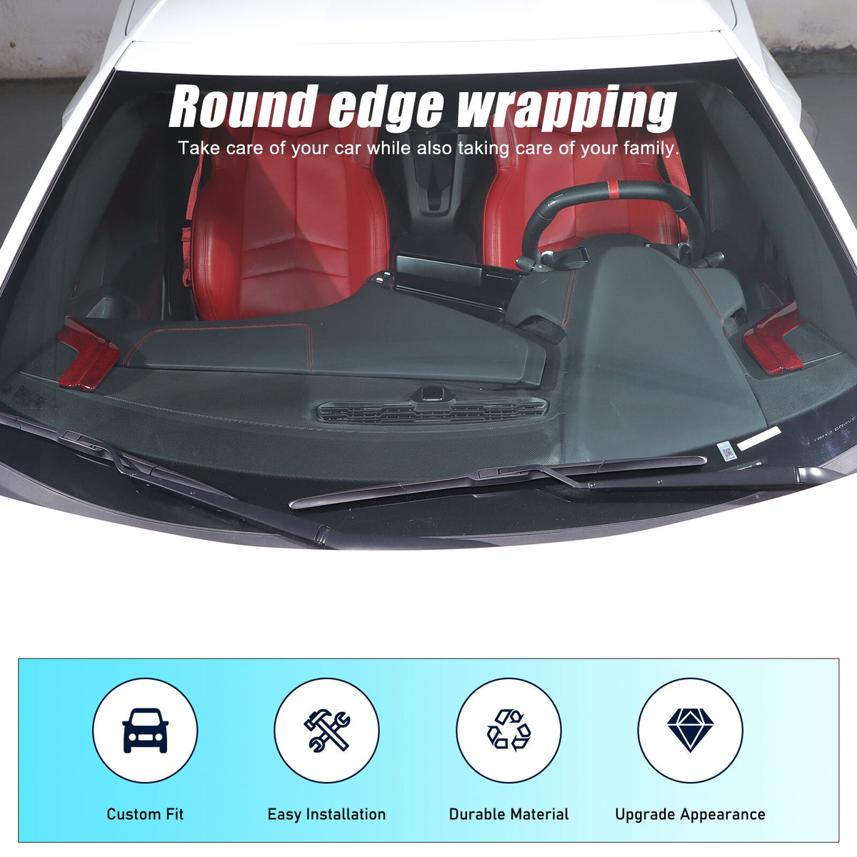 Red Real Carbon Fiber Interior Dashboard Side Panel Trim For Corvette C8 2020-26 13
