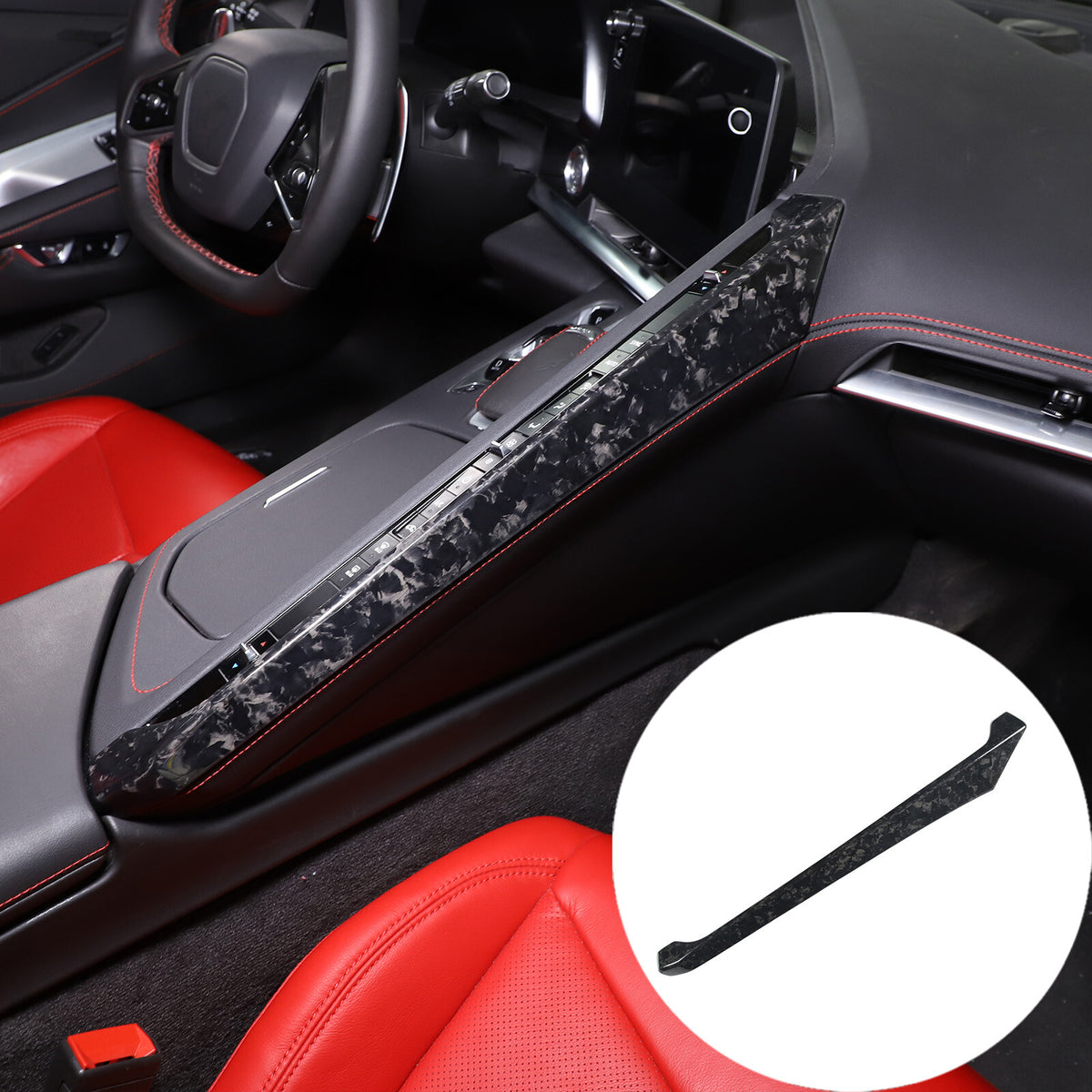 Forged Real Carbon Fiber Full Interior Set Cover Trim Kit For Corvette C8 20-25 - Variants 1-5 36