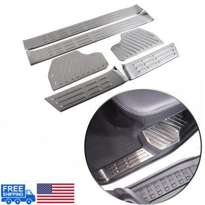 Black Interior Door Sill Guard Protector Cover For Toyota Land Cruiser LC250 US 1