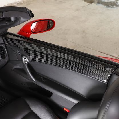 Carbon Fiber Door Upper & Bottom Anti Kick Panel Trim Sticker For Corvette C6 8