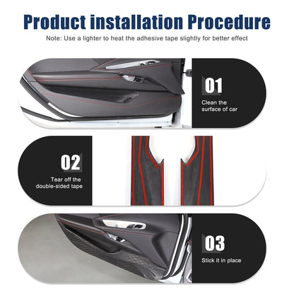 Honeycomb Real Carbon Fiber Door Anti-Kick Panel Trim For Corvette C8 2020+ 12