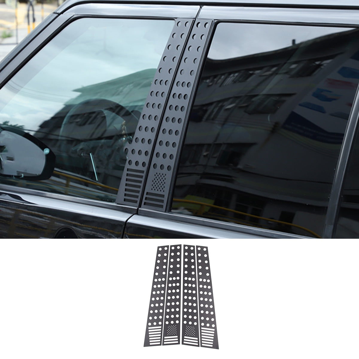 US Flag Alloy Window Center Pillar Trim For Land Rover Discovery 3/4 04-16 US 8