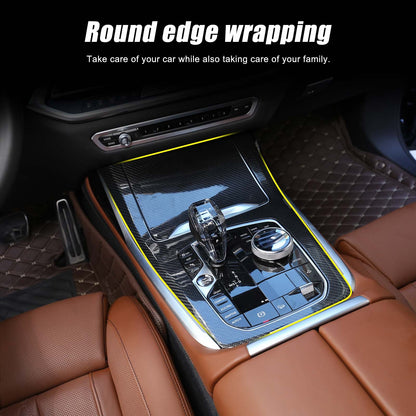 Real Carbon Fiber Car Center Console Gear Panel Cover For BMW X5 X6 X7 G05 G07 2