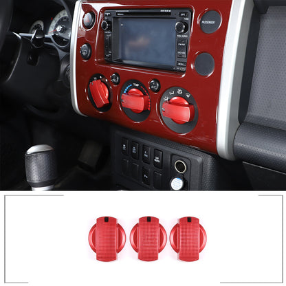 Red Alloy Dashboard Centrol Console Trim Set For Toyota FJ Cruiser 2007-21 16