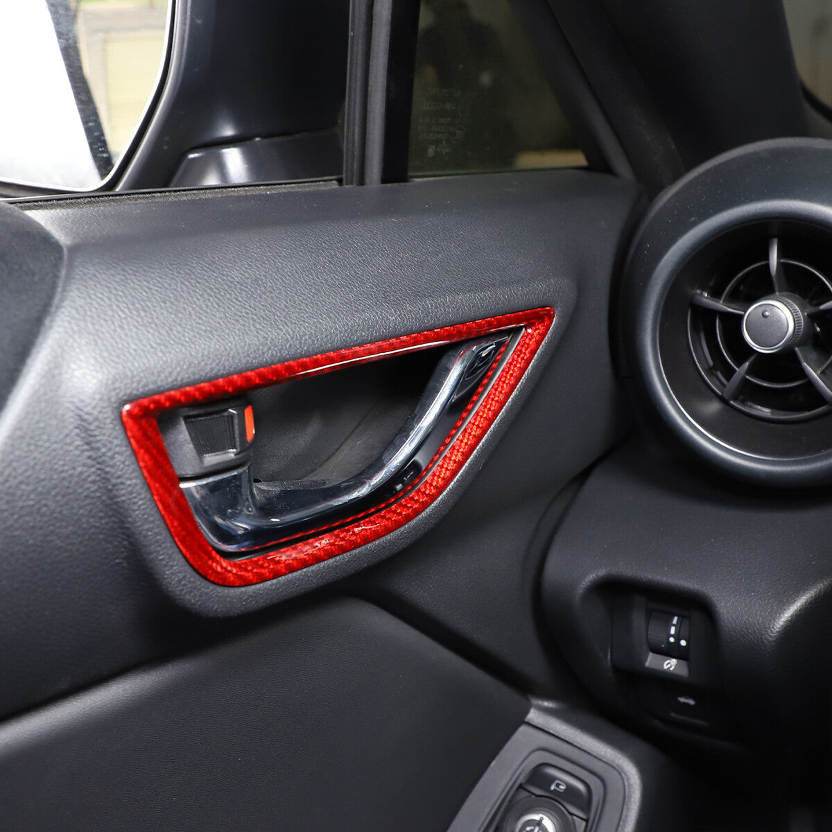 Red Real Carbon Fiber Interior Center Console Trim Set Kit For Subaru BRZ 22+ 24