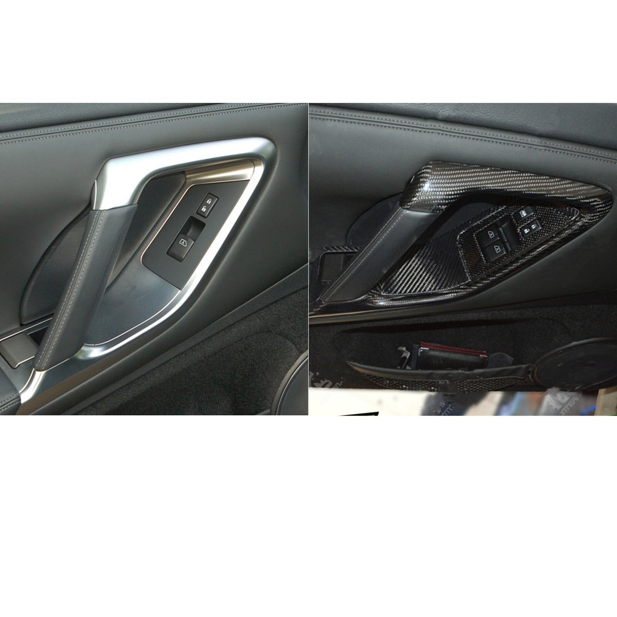 Real Carbon Fiber Interior Door Handle Cover Trim For Nissan R35 GT-R GTR 8