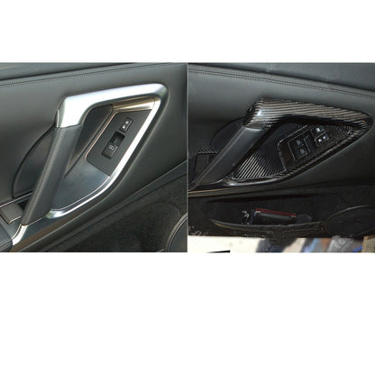 Real Carbon Fiber Interior Door Handle Cover Trim For Nissan R35 GT-R GTR 8