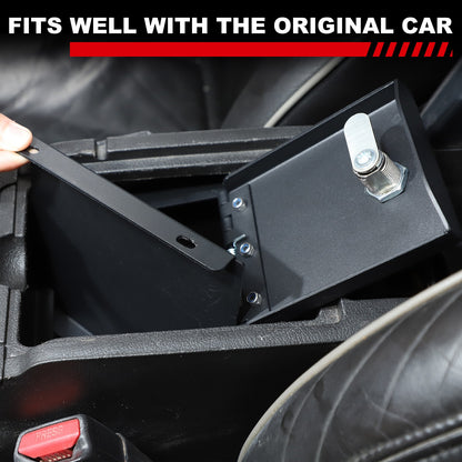 Steel Center Console Safe GUN Storage Lock Box W/ Tray For Hummer H3 2005-2009 4