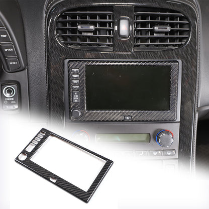 Real Carbon Fiber Center Navigation Screen Trim Cover For Corvette C6 2005-13 1