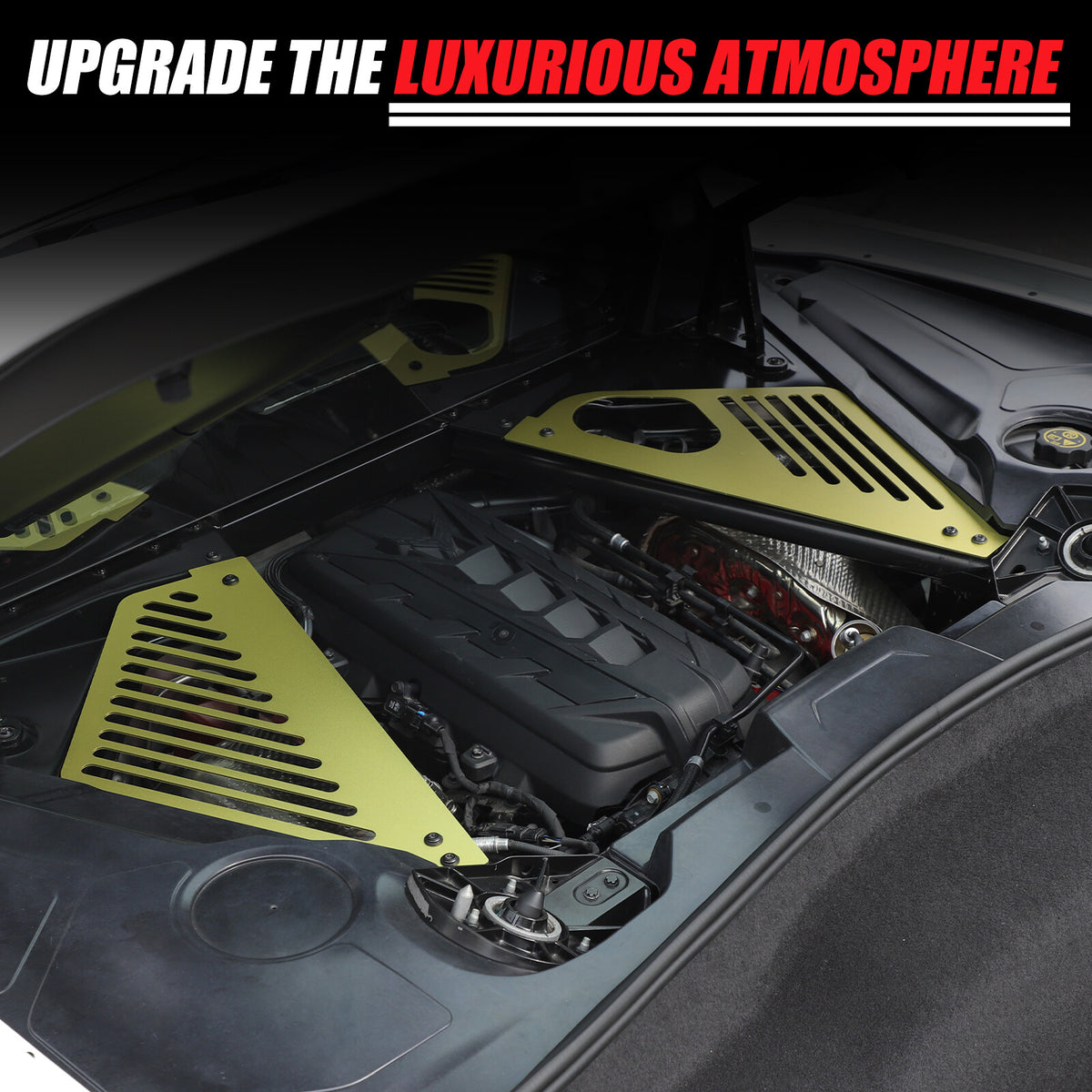 Yellow Engine Bay Side Panel Cover Overlay Coupe For Corvette C8 2020-26 20