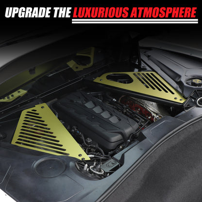 Yellow Engine Bay Side Panel Cover Overlay Coupe For Corvette C8 2020-26 20