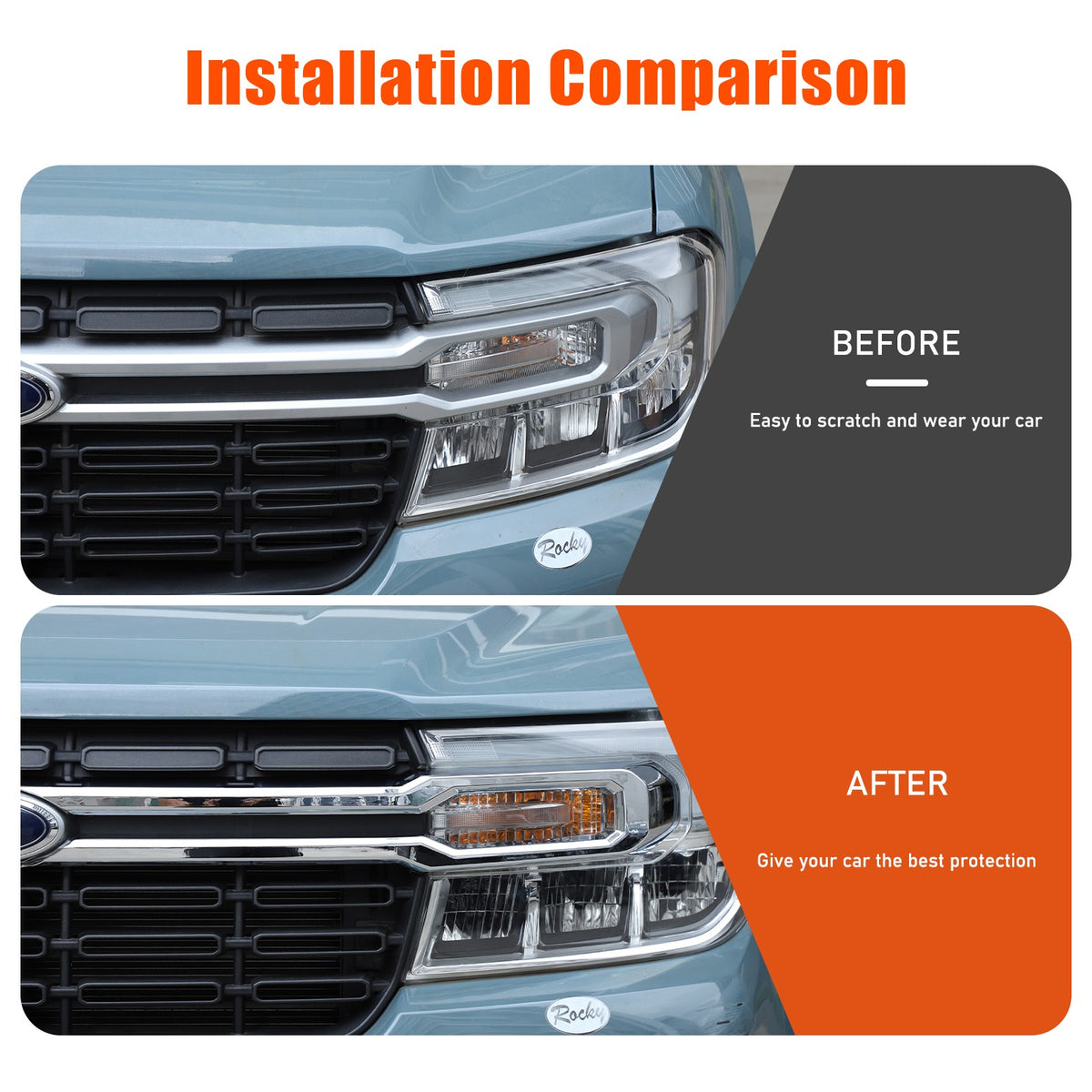 Glossy Piano Black Front Grille Cross Bar Trim For Ford Maverick 2022-2024 21