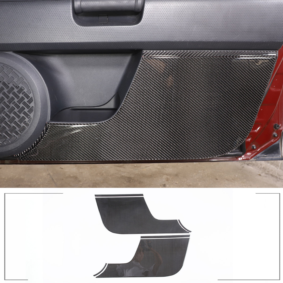 Carbon Fiber Front Door Anti-kick Panel Sticker For Toyota FJ Cruiser 2007-2021 3
