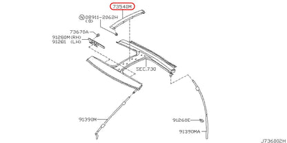 Nissan Genuine 300Z Z32 90-96 T-top Roof Hook Center Finisher, 2-Seater 2+0 OEM 3