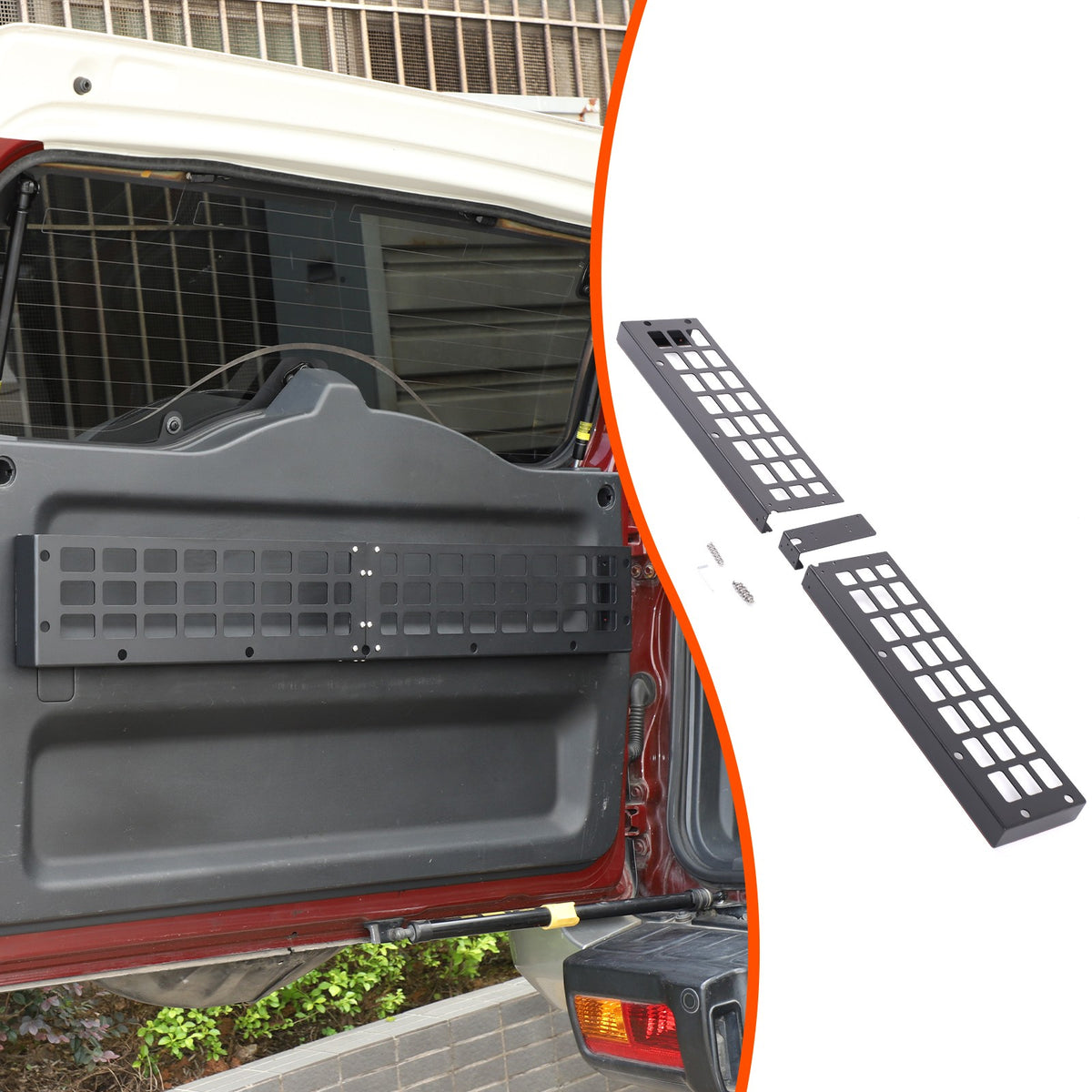 Aluminum Tailgate Hanging Bag Rack Molle Panel For Toyota FJ Cruiser 2007-2021 9