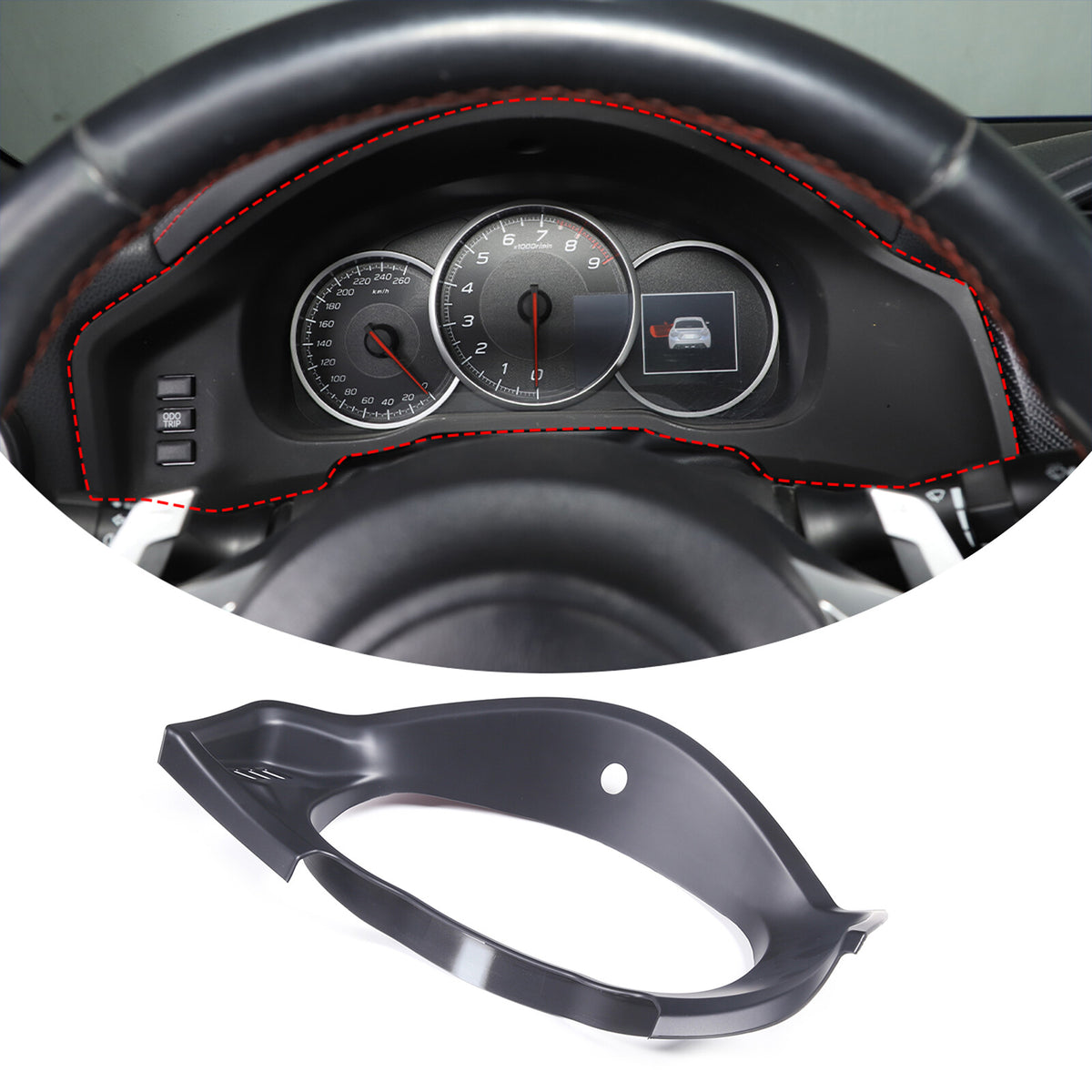 Matte Black Car Dashboard Panel Frame Cover Trim For 2012-2020 Subaru BRZ 5