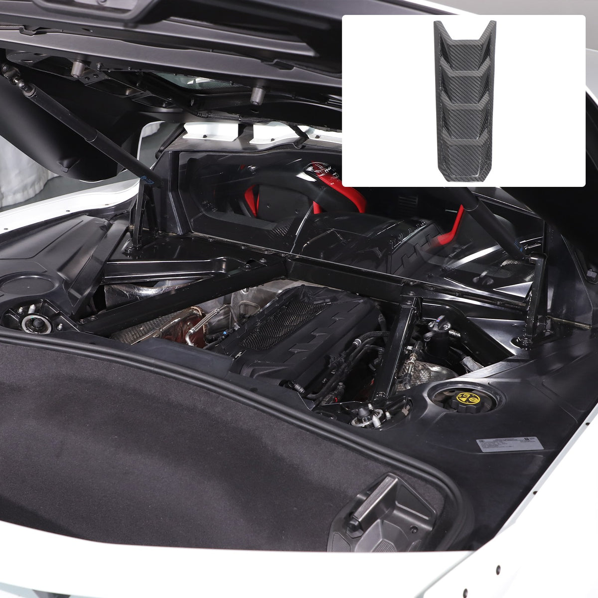 Real Carbon Fiber Engine Hood Center U-Shaped Cover Trim For Corvette C8 2020+ 20