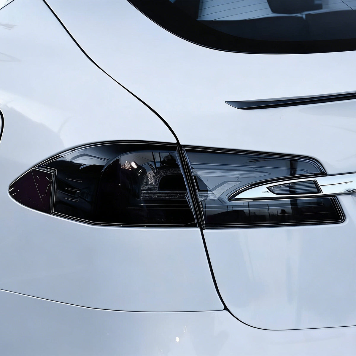 Smoked Black Rear Tail Light Guard Cover Trim Bezels For Tesla Model S 14-21 US 11