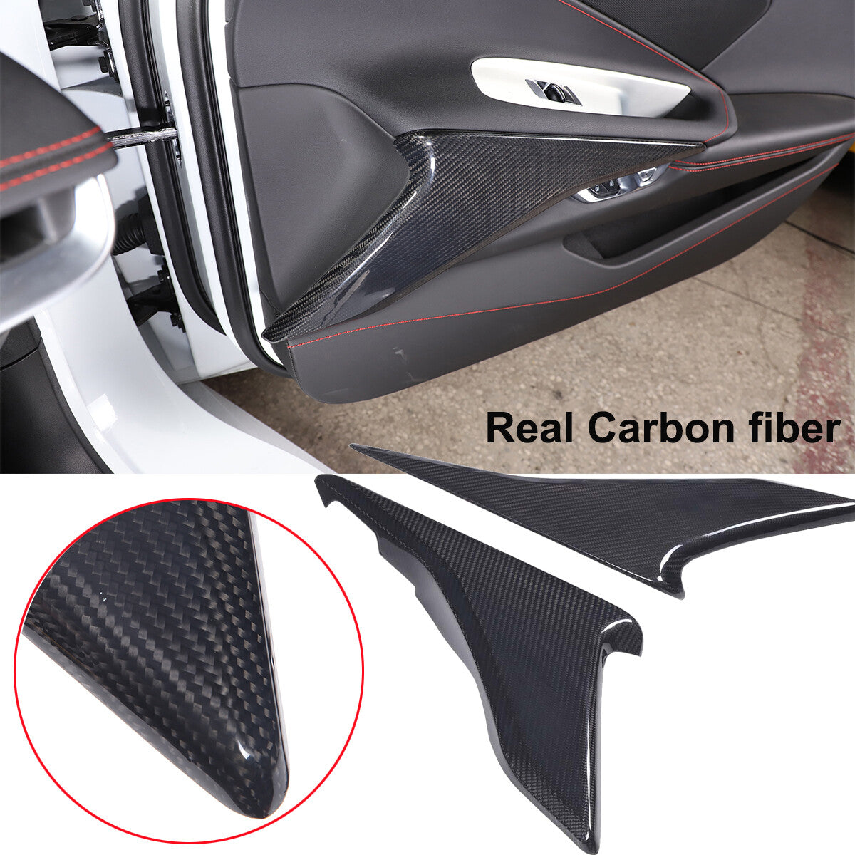 Real Dry Carbon Fiber Full Interior Center Set Trim Kit For Corvette C8 20-25 US - Styles 11-15 8