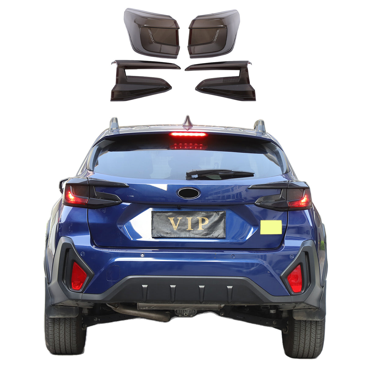 Smoked Black Rear Tail Light Guard Decor Cover Trim For Subaru Crosstrek 24+ US 2