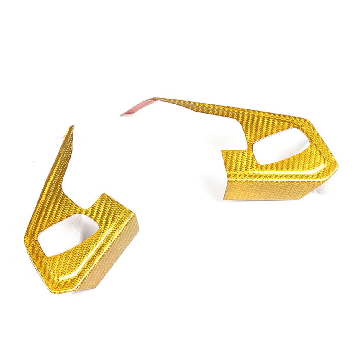 Yellow Carbon Fiber Steering Wheel Button Cover Trim For Corvette C8 20-26 6